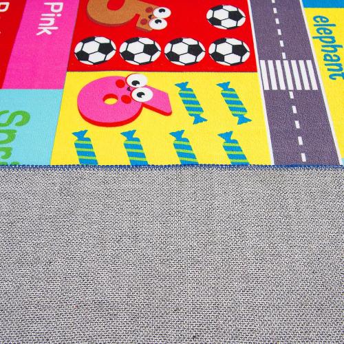 HOMORE Kids Rug, 9x12 Large Educational Rugs for Classroom Kids Collection ABC Rug for Learning Alphabet, Numbers, Colors, Season and Animal Words, Play Rugs for Playroom