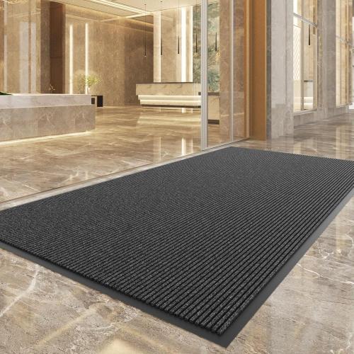 100pointONE Front Door Mat, Heavy Duty Indoor Outdoor Doormat for Entryway, 72 x 48 Low Profile Outdoor Mats for Home Entrance, Stain and Fade Resistant Welcome Mat for High Traffic Area, Dark Grey