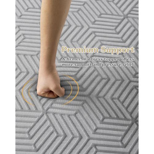 BedStory Firm Mattress Topper Queen - 4 Inch Memory Foam Mattress Topper - High Density Foam Bed Toppers for Back Pain Relief