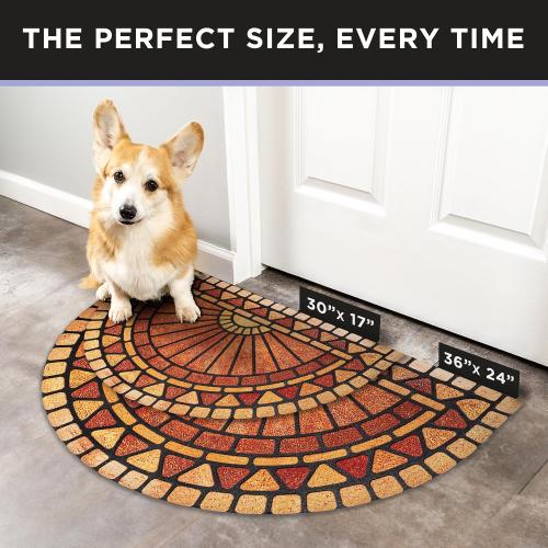 ubdyo Unique Design Door mat - Low Pile Front Doormat Outside Entrance for Efficient Dirt Trapping - All Weather Front Door Mat Indoor Entrance - Anti Slip Welcome Matt Outdoor - (36 x 24, Red)
