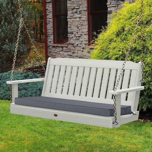 Outdoor Bench Cushions Porch Swing Cushions with Tie Patio Furniture Chair Cushion Bench Pad 5 Year Color Fastness Backyard Seat Pads Dark Grey