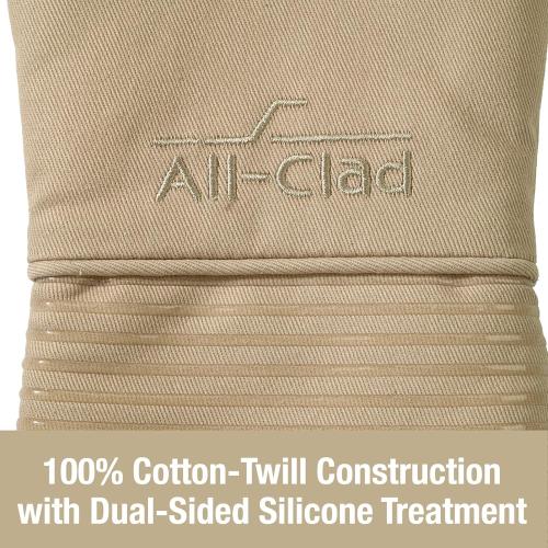 All-Clad Premium Silicone Oven Mitt: Heat Resistant to 500 Degrees - 100% Cotton & Silicone, 14x7 Pot Holder for Kitchen and Barbeque, (6-Pack), Cappuccino