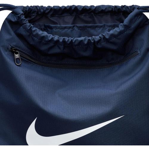Nike Brasilia 9.5 Training Gym Sack, Midnight Navy/Black/White, Medium