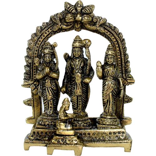 Size  5.5 Brass Ram Darbar (Rama, Sita, Laxman, Hanuman) Murti Idol Statue Sculpture