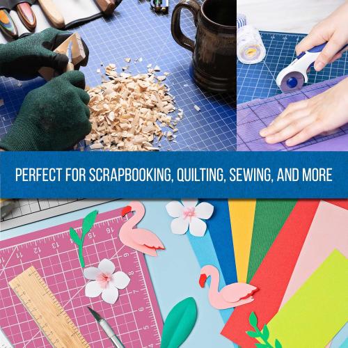 U.S. Art Supply 36 x 48 Self-Healing Cutting Mat 5-Ply - Double-Sided Pink/Blue Craft Mat, Non-Slip Cutting Mats for Crafts, Sewing, Quilting, Scrapbooking