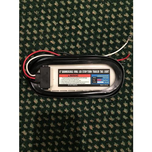 PPI (2) Red Trailer Truck LED Sealed RED 6 Oval Stop/Turn/Tail Light Marine Waterproof Including 3-pin water tight plug DOT SAE with wires and Grommet