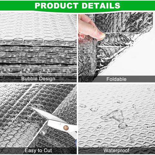 16P Garage Door Insulation Panels Kit 0.24T Double Bubble Reflective Aluminum Foil 6MM Sheet Thermal Pre-Cut Insulation Shield 120 Tapes Winter Clod and Summer Heat for Attic Garage Wall (24 x 48)