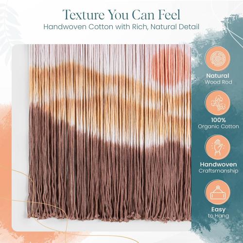 Ductra Macrame Wall Hanging Macrame Wall Decor Tie-Dye Tapestry Living Home Room Decor 57 Wx 41 L