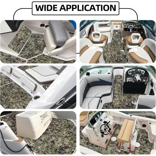 FOCEAN Boat Flooring EVA Foam Boat Decking Camo Marine Flooring Self-Adhesive Marine Mat for Motorboat RV Yacht Kayak 94.5 x 47.2/23.6/15.7