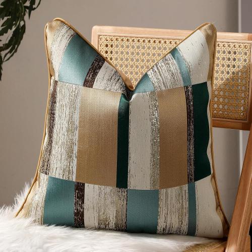 vctops Luxury Gold Patchwork Decorative Throw Pillow Covers Soft Square Cushion Case Pillowcase for Sofa Bedroom Car (Green,18x18)