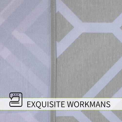 LUSHVIDA Moroccan Outdoor Round Tablecloth with Umbrella Hole and Zipper, 60 Inch Silver, Waterproof Wrinkle Free Table Cloth Decorative Fabric Washable Table Cover for Patio, Party, Picnic