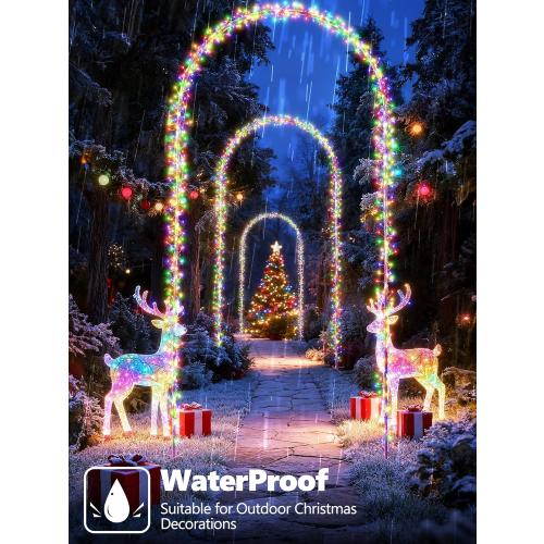 Flacchi Christmas Decoration Outdoor Arch Lights - 9.5FT 460LED Waterproof String Lights with Timer, 8 Modes for Holiday Party,Wedding, Garden, Patio (Multicolor)