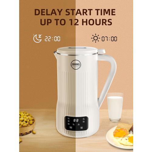 Nut Milk Maker Machine 20oz – Upgraded 10-Blade Almond, Soy & Oat Milk Maker, Plant-Based Dairy-Free Beverage Maker with Auto-Clean, Timer, Keep Warm, Boil & Cold Drink Functions – White