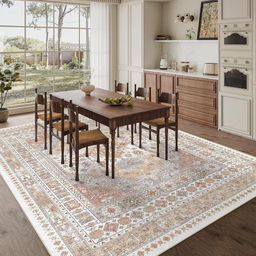 zesthome Area Rugs,Stain Resistant Washable Rug,Ultra-Thin Rugs for Living Room,Bedroom,Non-Slip Backing Home Decor Large Area Rug