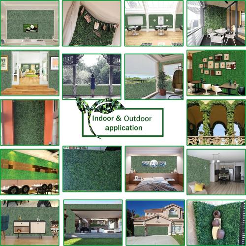 Artificial Grass Wall Panel Backdrop,10 X 10 12P(8.4 sqft) UV-Anti Greenery Boxwood Panels for Indoor Outdoor Green Wall Decor & Ivy Fence Covering Privacy