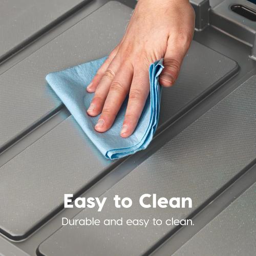 IRIS USA 3-Pack 27 Gallon Storage Bins with Lids |Made in USA| Heavy Duty Plastic Tote Containers for Truckbed Tool Box Organization, Large - Gray