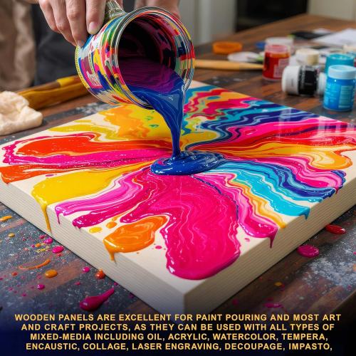 U.S. Art Supply 48 x 48 Unfinished Cradled Wood Panels for Painting, Gallery 1-1/2 Deep (2 Pack) - Artist Depth Wooden Wall Canvases - Mixed-Media Craft, Acrylic, Oil, Encaustic, Paint Pouring
