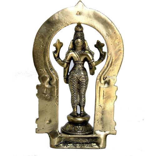 eSplanade Brass Lord Balaji Moorti Murti Idol Statue Praying Idol for Pooja - Vishnu Narayan Home Decor (7 inches Height)
