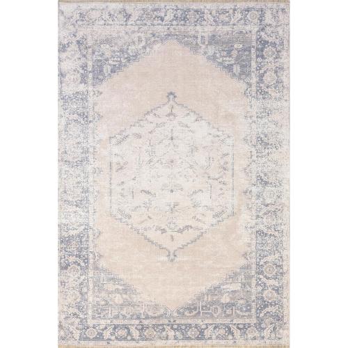 Nuloom SpinClean Sol Light Grey/Blue, 8'x10', Vintage, Soft and Cozy, High Traffic, Stain Resistant, Easy Clean, Durable, Machine Washable Area Rug for Bedroom, Living Room, Dining, Den, Foyer