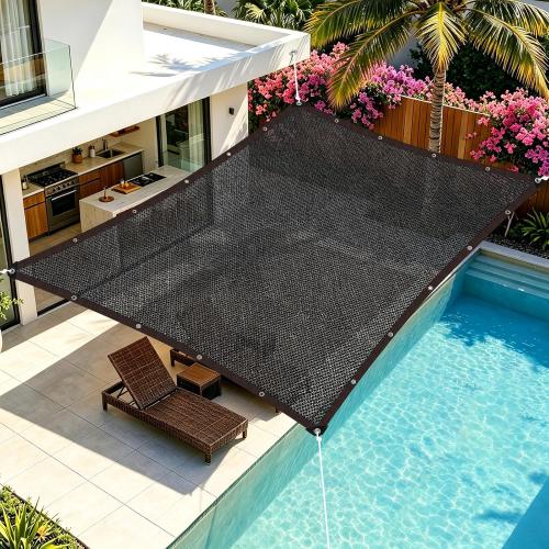 Above Ground Pool Sun Shade Sail, 95% UV-Resistant Shade Cloth 15-22FT Pool | Outdoor Rectangle Canopy with Shade Sail Hardware Kit for Pools, Deck, Backyard Essentials, 16x20FT, Black