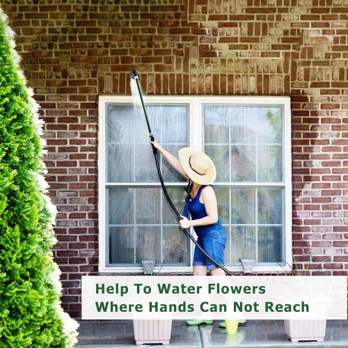 Heavy Duty 28 Inch Watering Wand with Pivoting Head, Adjustable Garden Hose Water Sprayer Wand with Ergonomic Handle, Spray 6 Watering Patterns, Perfect for Watering Seedling Beds, Flowers