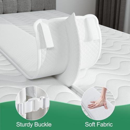 8’’ Wide Bed Bridge Twin to King, Split King Gap Filler for Adjustable Bed, Twin to King Bed Converter with Adjustable Strap, Seamless Comfort Bed Gap Filler for King Bed