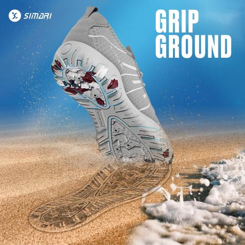 Grey Size 42 SIMARI Water Shoes for Women Men - Barefoot Quick-Dry Aqua Socks | Lightweight Swim Shoes for Surfing, Swimming, Beach Sports, Kayaking, Diving | Non-Slip Design