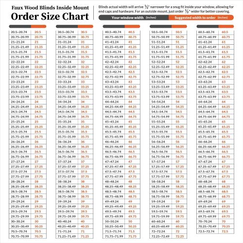 DEZ FURNISHINGS Cordless 2 Faux Wood Blind, 32 W x 48 H, White