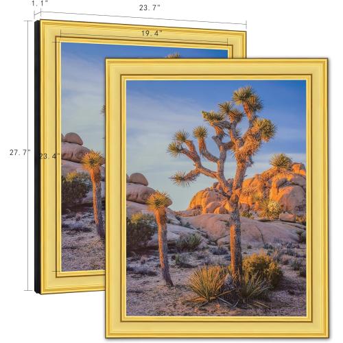 Size 20x24 Distressed Black & Gold Ornate Antique Picture Frame – Vintage Wall Frame for 20x24 Photos, No Mat – Decorative Baroque Style for Home or Gallery Display