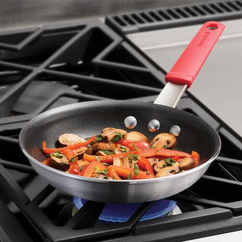 Tramontina Professional 8-Inch Non Stick Small Frying Pan | Heavy-Gauge Aluminum Skillet with Reinforced Nonstick Coating, Red Handle, Dishwasher and Oven Safe, Made in Brazil