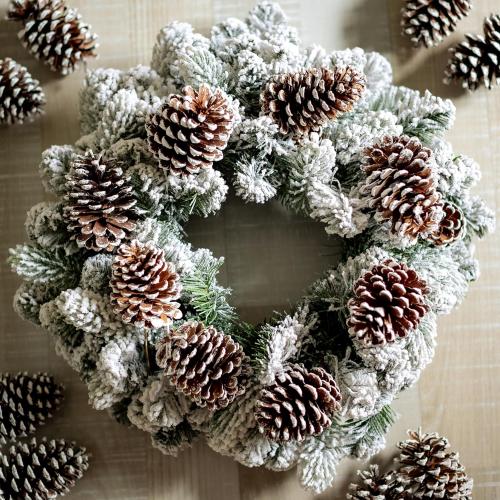 10 Pieces Large Christmas Pine Cones Decorations Picks - Frosted Snow Pine Cones for Christmas Tree, Garland Wreath Ornaments Home Decorating Pinecones Winter Holidays