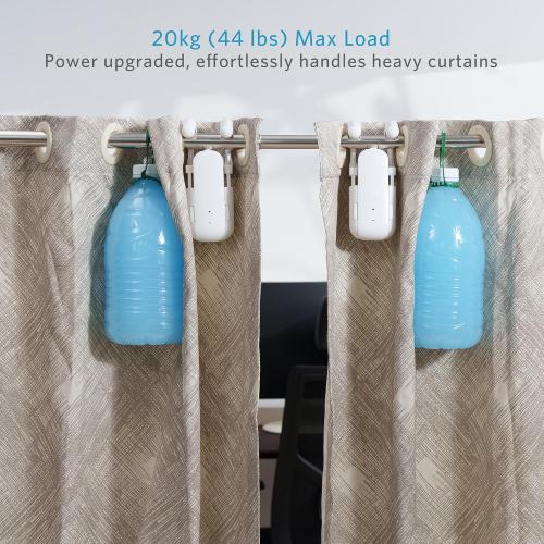 Automatic Curtain Opener Smart Motorized: 2-Pack Heavy Duty 20KG Load Electric Curtain Robot with Remote for Bedroom Living Room│6-Month Battery for Home/Office/Nursery│No WiFi Needed