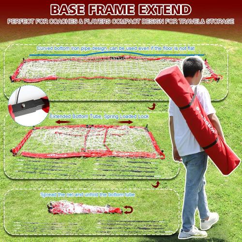 Storgem Soccer Goal,Soccer Net,Soccer Goals for Backyard,with Bow Frame,Collapsible Metal Base and 15 Training Cones