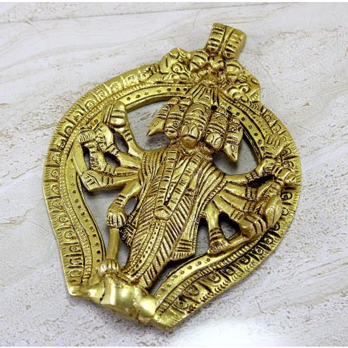 Gold eSplanade Brass Panchmukhi Hanuman Wall Hanging Anjaneya Pavan Putra Bajrangbali Maruti Idol Murti Moorti Statue - 6 Inches