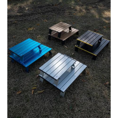 iClimb Ultralight Compact Mini Beach Picnic Folding Alu. Table with Carry Bag, Two Size (Silver - S)