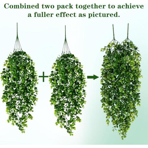 Waipfaru 4Pcs Fake Hanging Plants 2.7FT Fake Plants Fake Vines Greenery