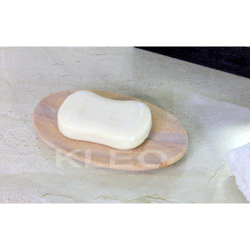 Stonkraft Natural Water Absorbent & Rigged Soap Dish Soap Holder Made of Natural Stone - Unique Bath Bathroom Accessories (Oval)