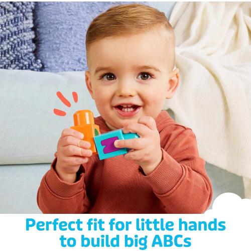 MEGA BLOKS First Builders Toddler Building Blocks Toy Set, ABC Musical Train with 50 Pieces, Music and Sounds, Ages 1  Years