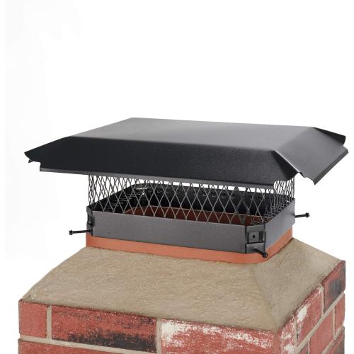 Draft King CBO1216 Bolt On Black Galvanized Steel Single Flue Chimney Cap, 12 x 16
