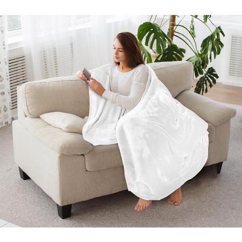 Utopia Bedding Fleece Blanket Throw Size White 300GSM Luxury Anti-Static Fuzzy Soft Microfiber Blanket for Couch, Sofa and Bed (60x50 Inch)