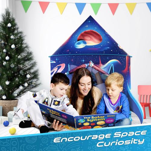 W&O Rocket Ship Play Tent with Blast Off Button - Ultimate Spaceship Tent with Captivating Space Sounds - Perfect for Indoor & Outdoor Adventures