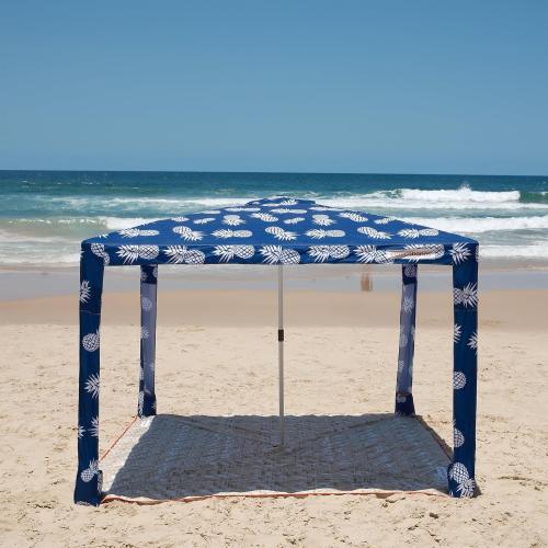 CoolCabana Beach Shade Tent - Easy Setup, UPF 50  Protection, Large & Medium Sizes, Compact & Wind Resistant - Beach Cabana for The Whole Family - Pineapples, Medium