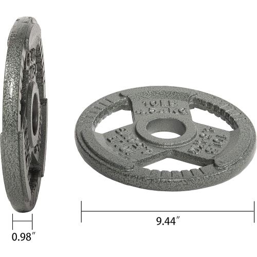 Fitvids Cast Iron Plate Weight Plate for Strength Training and Weightlifting, 2-Inch Center, 2.5LB (Set of 4)