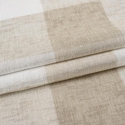 DriftAway Buffalo Plaid Blackout Curtains Linen Textured Farmhouse Double Layer Thermal Insulated Yarn Dyed Woven Checkered Gingham Grommet Drapes for Living Room 2 Panels Each 52W x 84L Taupe