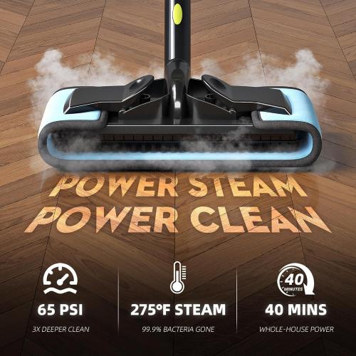 Heavy-Duty Steam Cleaner - 1500W Multipurpose Handheld Floor Steamer with 22 Accessories 16ft Cord for Home, Car Detailing, Tile, Grout, Carpet, Wallpaper, Upholstery, Window, Deep Cleaning