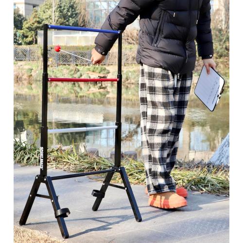 Outdoor Games Ladder Ball Set - Patented Assembly Free Portable Ladder Toss - Steel Frame Includes Carrying Case, 6 Bolas and Scoresheet