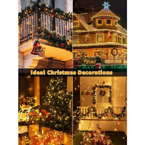 500 LED 164 FT Christmas Lights, Waterproof Outdoor String Lights with Remote and Timer, Christmas Tree Lights with 8 Modes Dimmable, Fairy Lights for Holiday Decor (Warm White)