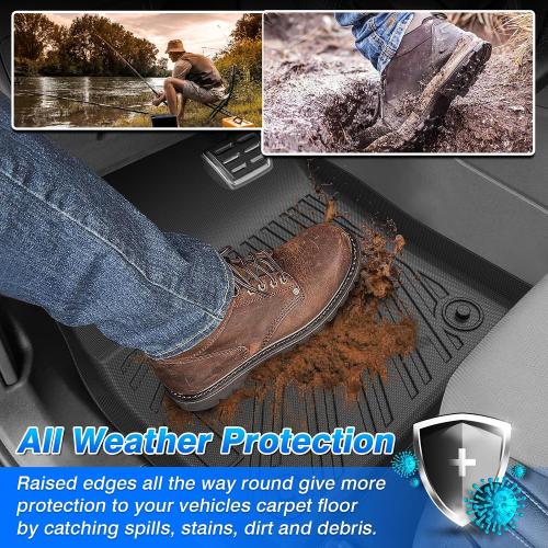 Cartist Floor Mats for Chevy Chevrolet Silverado EV RST/GMC Sierra EV Denali 2024 2025 2026 (Not for WT/LT), All Weather Floor Liners for Silverado Accessories, Heavy Duty TPE Car Mats