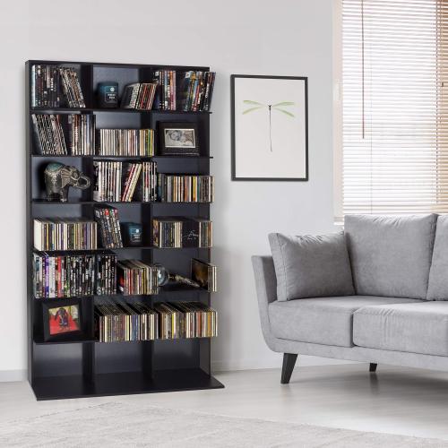 Atlantic Elite Media Storage Cabinet - Medium Tower, Stores 609 CDs, 483 Blu-Rays, 420 DVDs, 410 PS3/PS4 Games or 528 wii Games with 7 Fixed Shelves, PN35435742 in Black