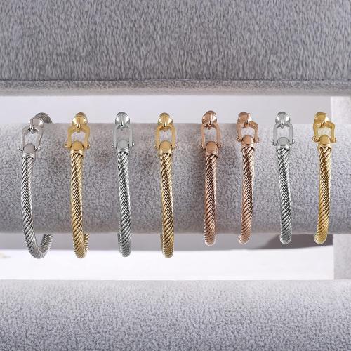 Twisted Cable Bracelet Stylish Fine Stainless Steel Cable Cuff Bracelet with Hook Clasp Bracelets Jewelry for Women